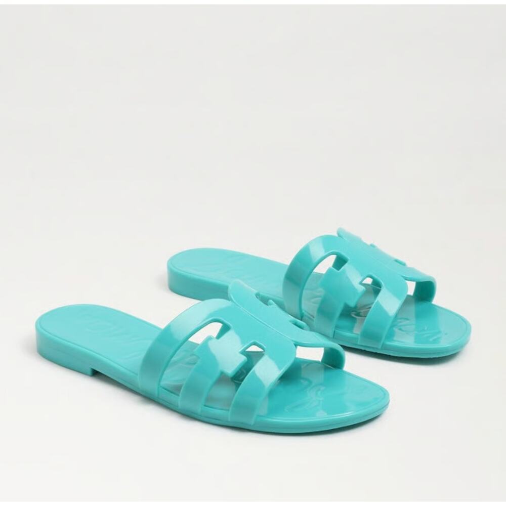 Sam Edelman Blue Jelly Flat Sandals Size 6